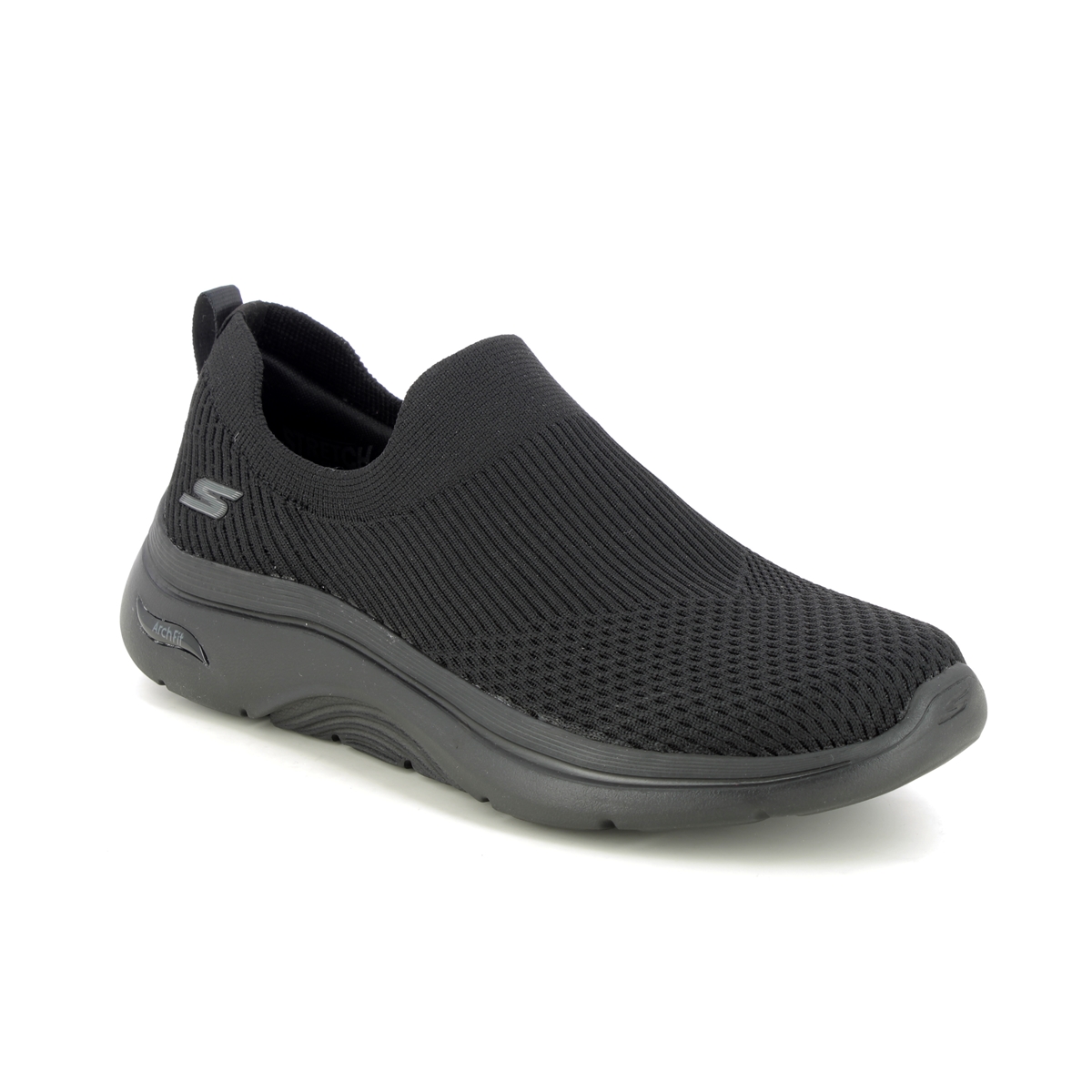Skechers Arch Fit 2 Slip BBK Black Womens trainers 125300 in a Plain Textile in Size 7