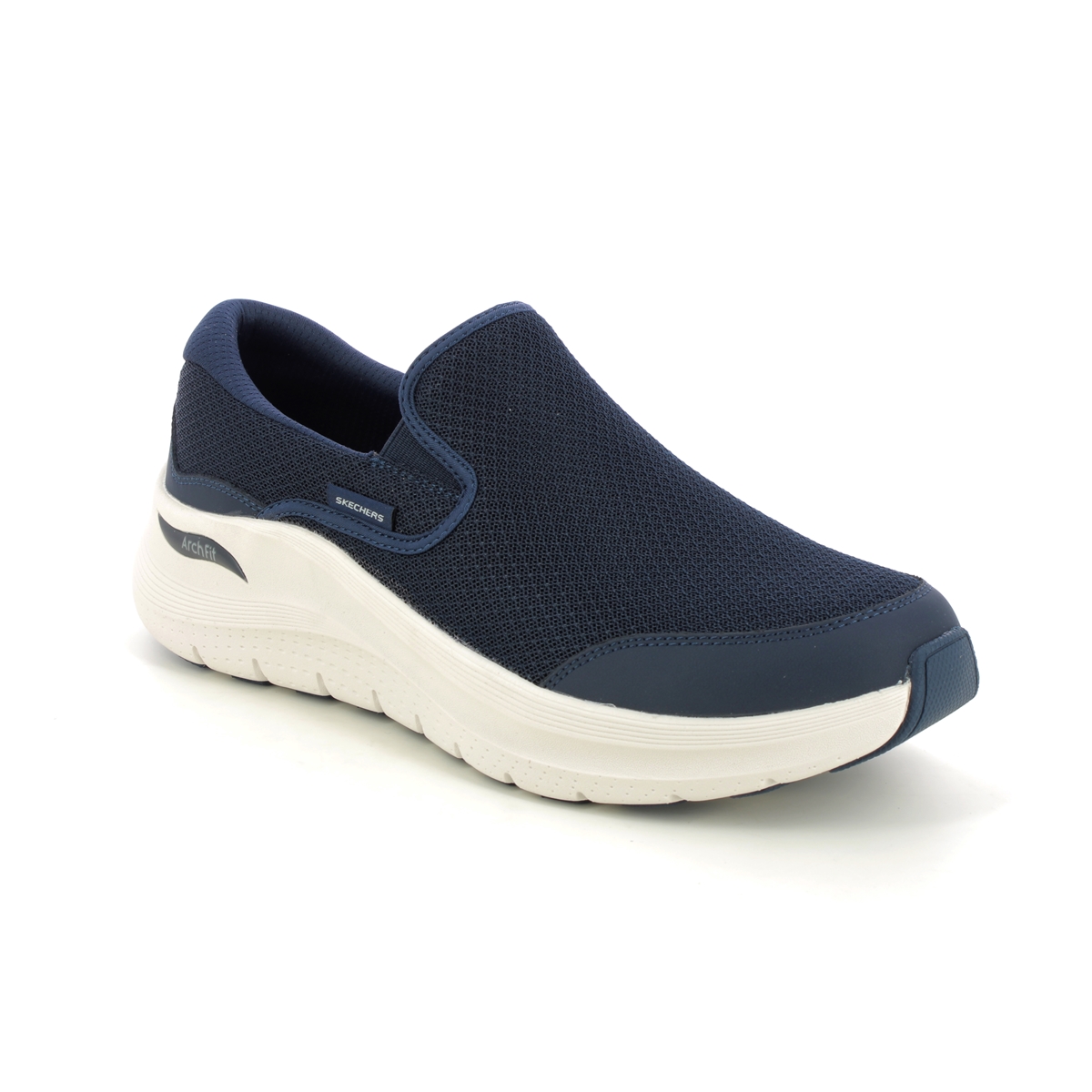 Skechers Arch Fit 2 Slip NVY Navy Mens trainers 232706 in a Plain Leather and Textile in Size 8