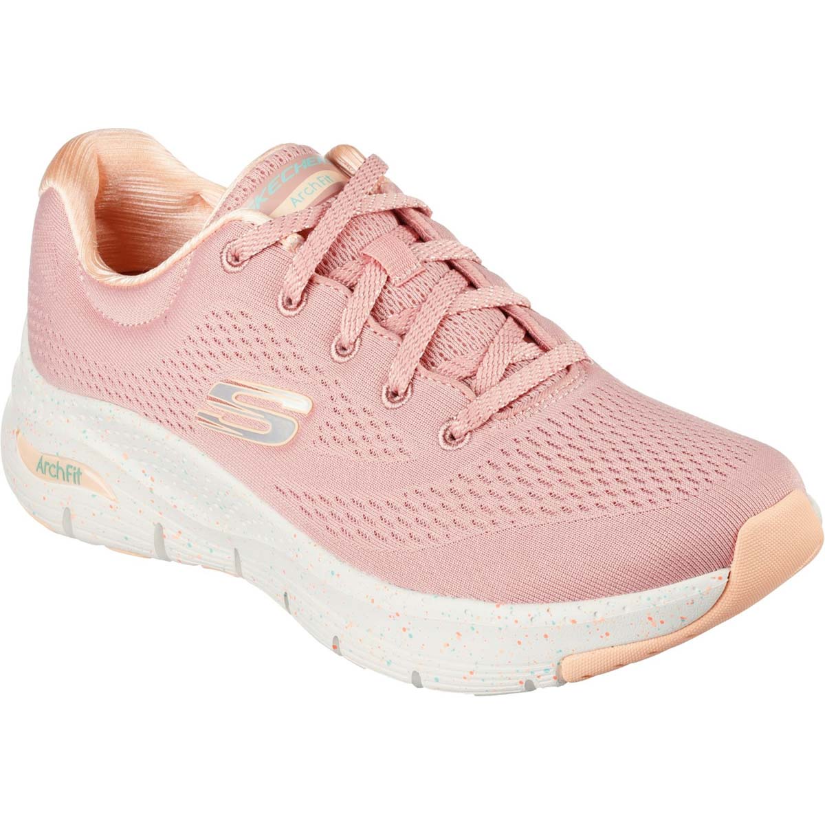 Skechers Arch Fit Freckle Me Pink Womens Trainers 149566 In Size 6 In Plain Pink