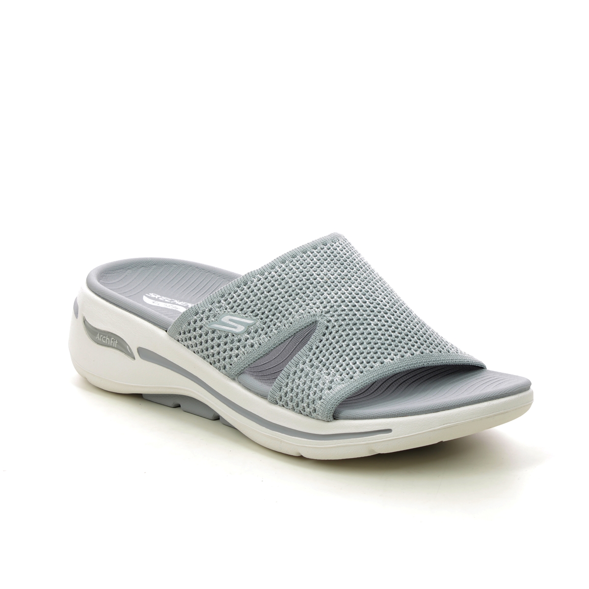 Skechers Arch Fit Joyful GRY Grey Womens Slide Sandals 140274 in a Plain Textile in Size 6