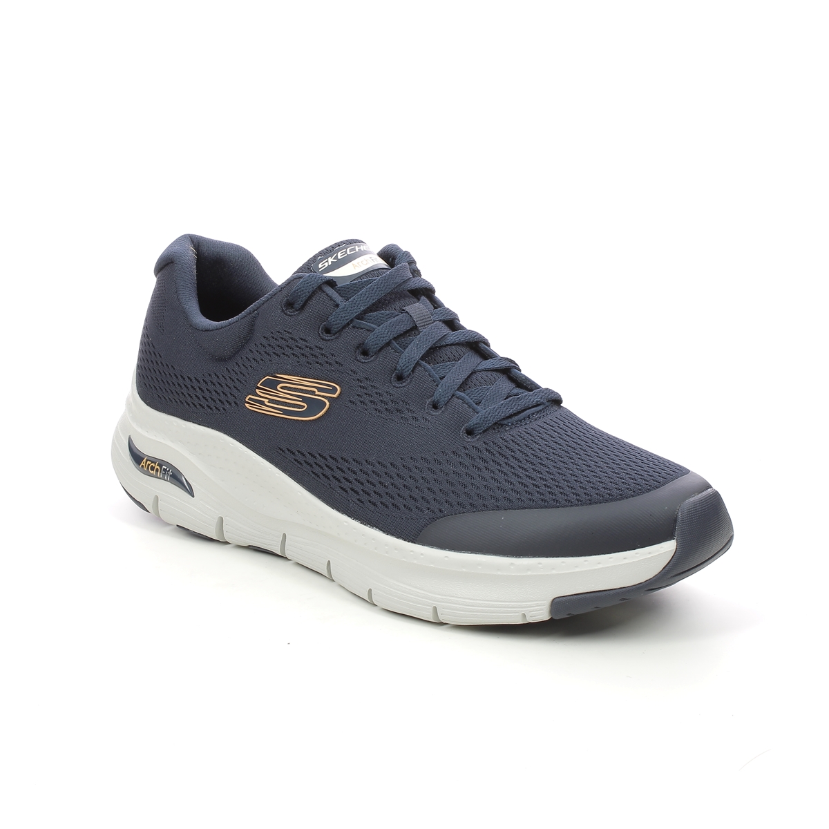 Skechers Arch Fit Lace Mens Navy Mens Trainers 232040 In Size 11 In Plain Navy