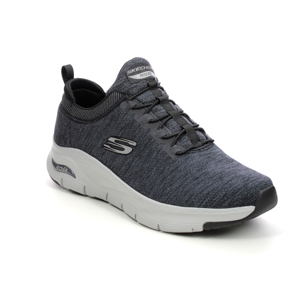 Skechers Arch Fit Mens Bungee BKGY Black grey Mens trainers 232301