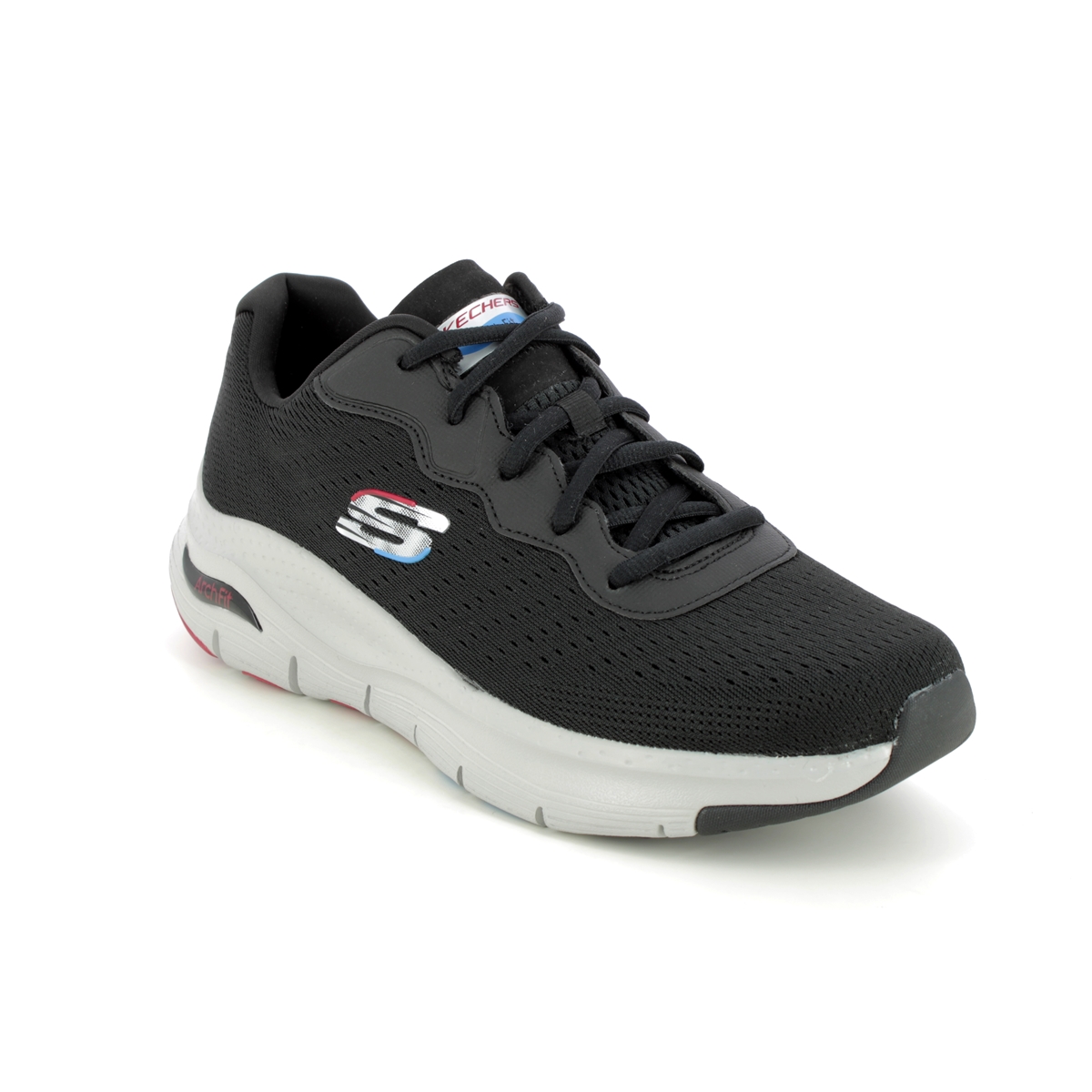 Skechers Arch Fit Mens Lace BLK Black Mens trainers 232303 in a Plain Textile in Size 10.5