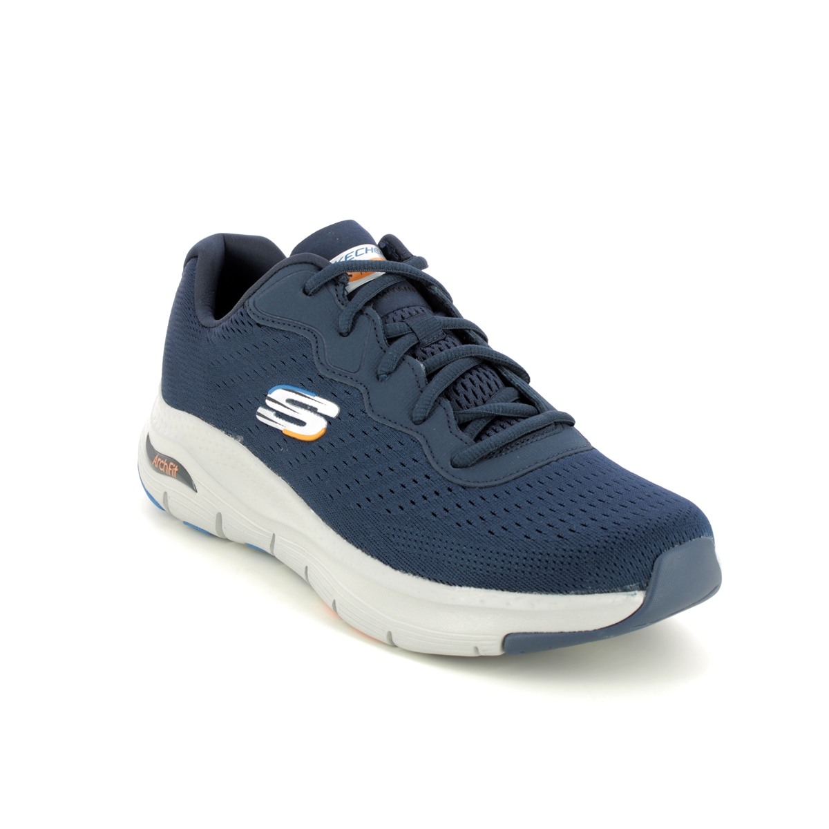Skechers Arch Fit Mens Lace NVY Navy Mens trainers 232303 in a Plain Textile in Size 9.5