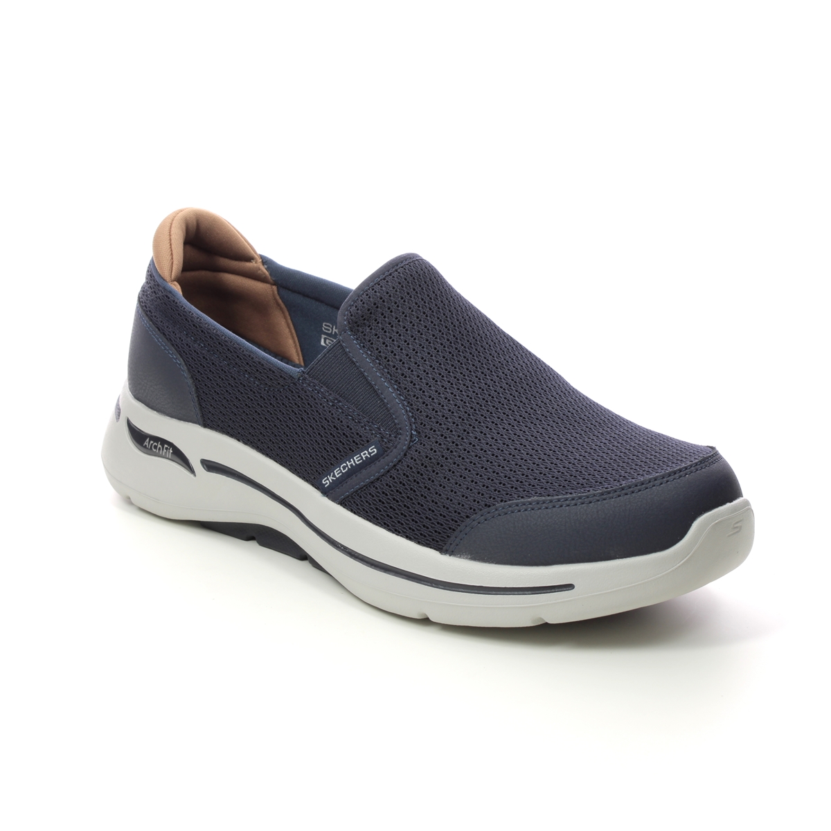 Skechers Arch Fit Slip On Mens Navy Mens Trainers 216264 In Size 9 In Plain Navy