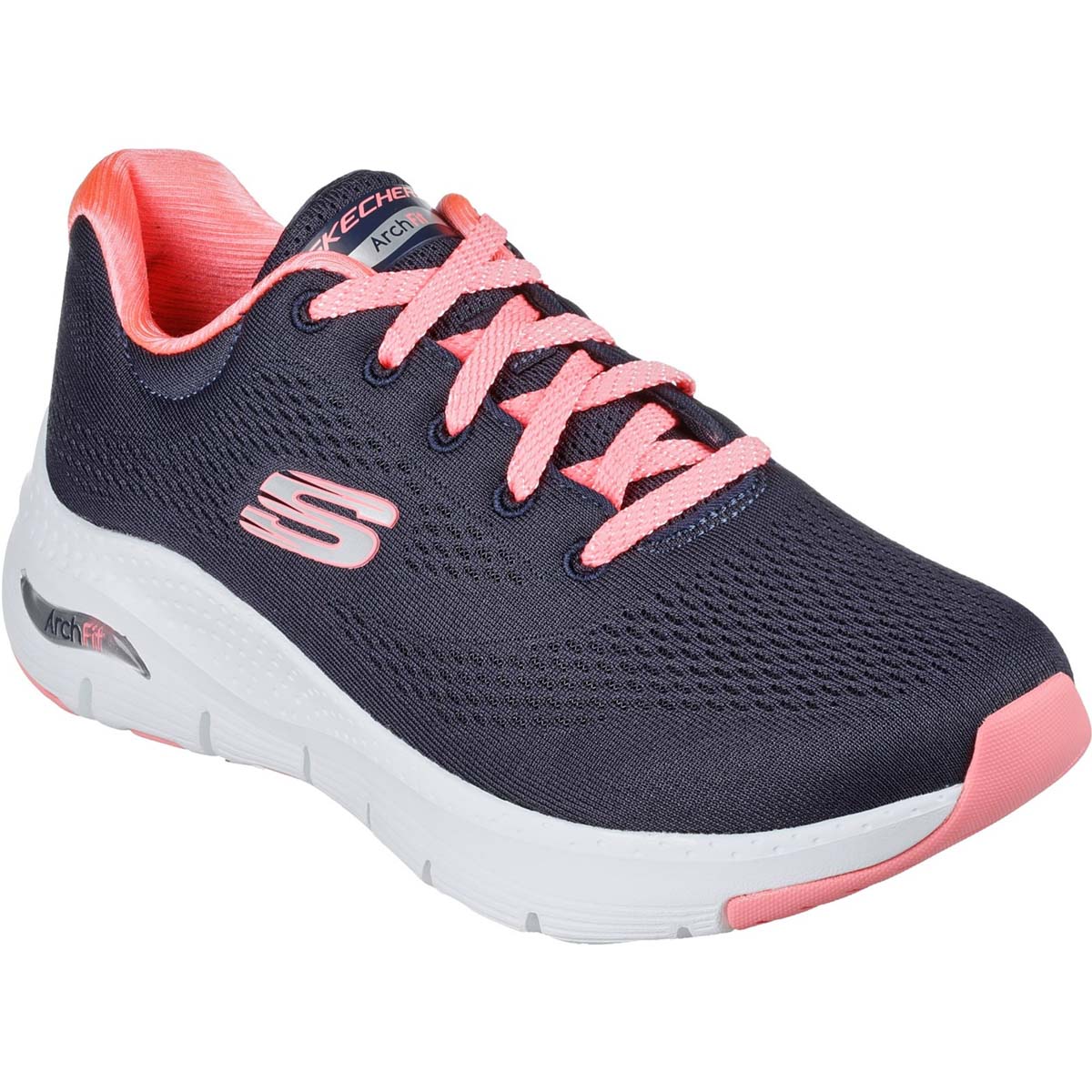 Skechers Arch Fit Sunny Outlook  Navy Coral Womens Trainers 149057 In Size 3 In Plain Navy Coral