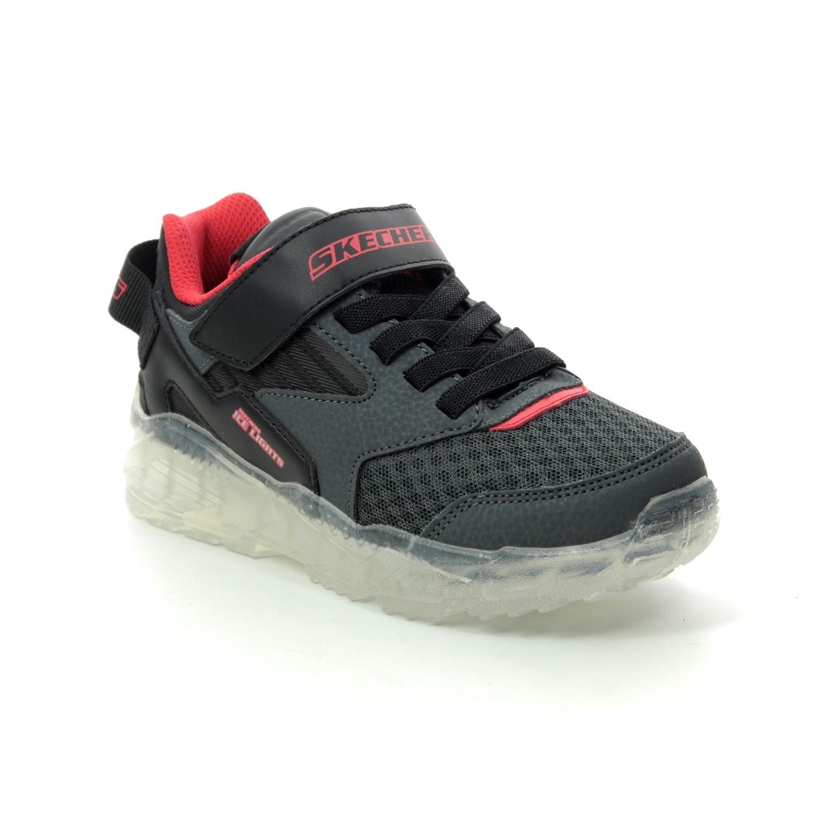 Skechers Arctic Tron Charcoal Black Kids Trainers 90661 In Size 30 In Plain Charcoal Black For kids