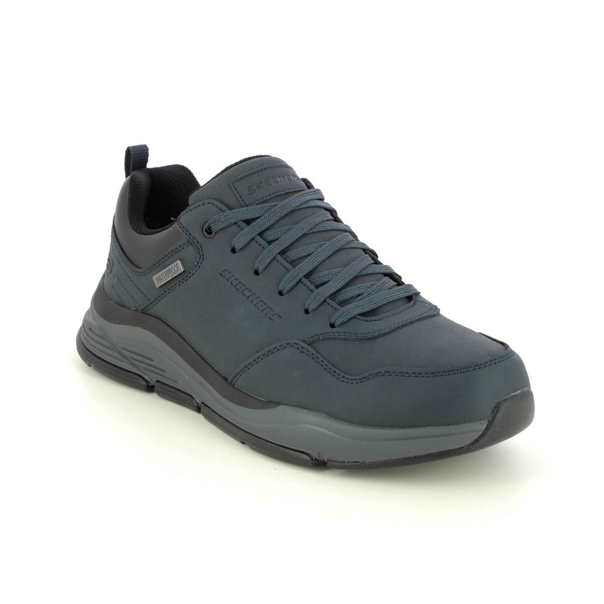 Skechers Benago Hombre Navy Mens Comfort Shoes 210021 In Size 9.5 In Plain Navy