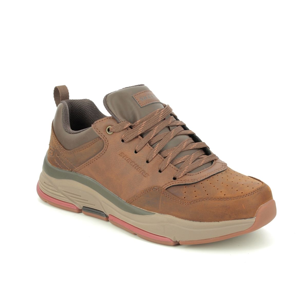 Skechers Benago Treno Brown Mens Comfort Shoes 66204 In Size 7 In Plain Brown
