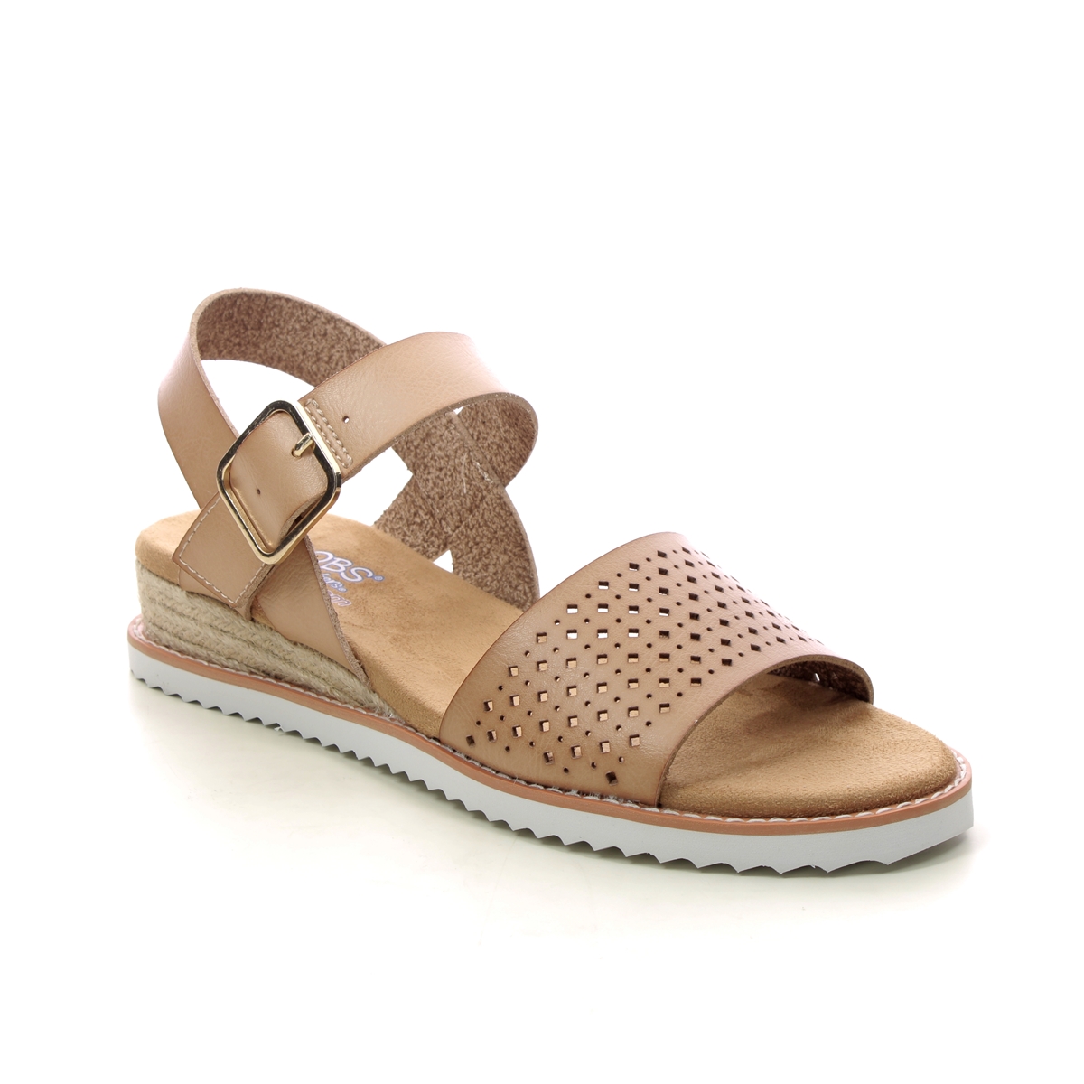 Skechers Bobs Desert NAT Natural Womens Wedge Sandals 114143 in a Plain Man-made in Size 6