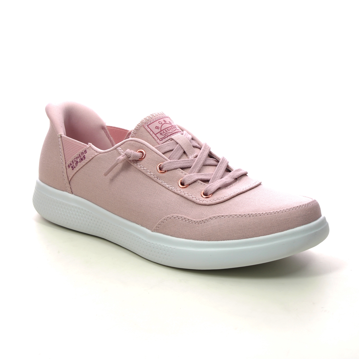 Skechers Bobs Slip Ins BLSH Blush Pink Womens trainers 114815 in a Plain Textile in Size 4