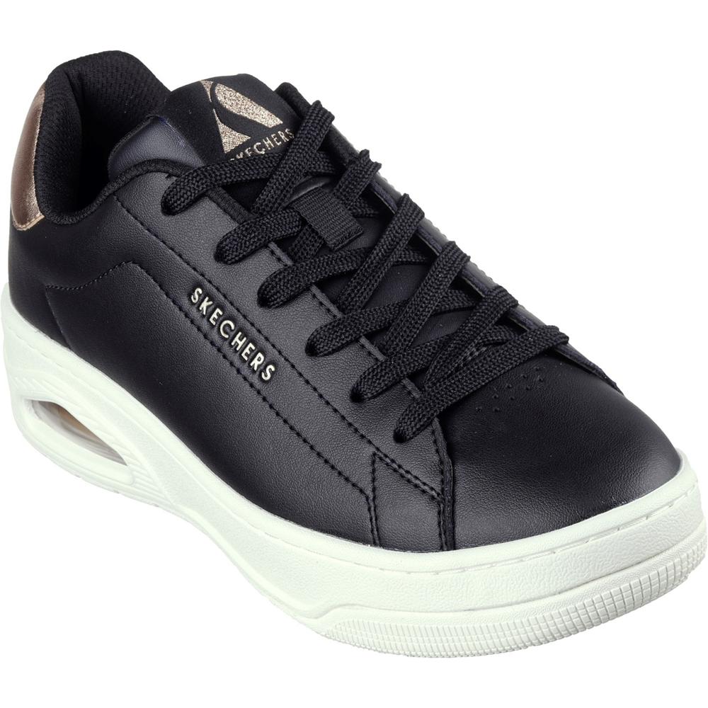 Skechers Uno Court - Courted Air BLK Black Womens trainers in a Plain  in Size 8