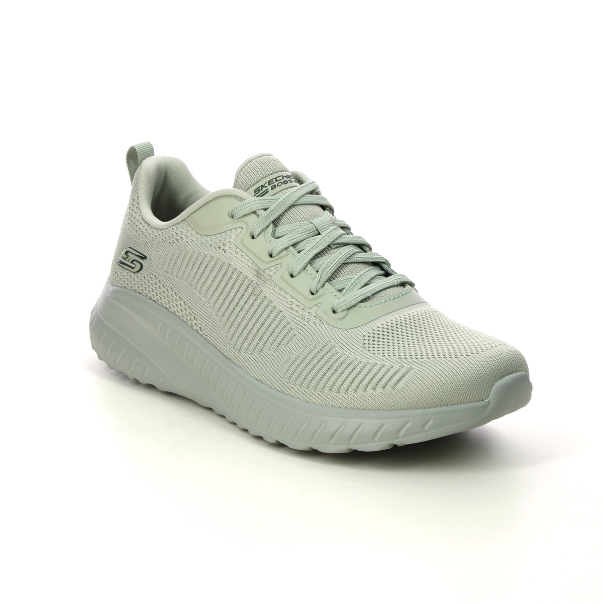Skechers Bobs Squad Chaos SAGE Sage green Womens trainers 117209 in a Plain Textile in Size 5