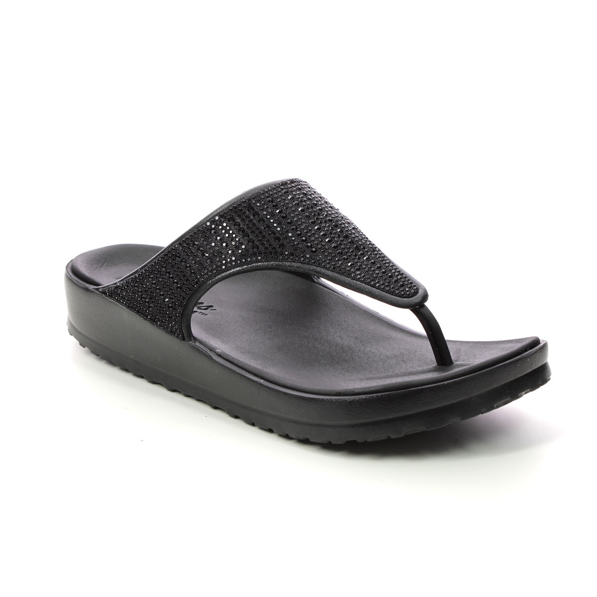 Skechers Cali Breeze 2 BBK Black Womens Toe Post Sandals 111016 in a Plain Man-made in Size 6
