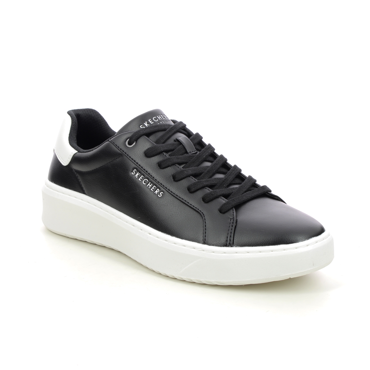 Skechers Court Break BLK Black Mens fashion shoes 183175 in a Plain Man-made in Size 8
