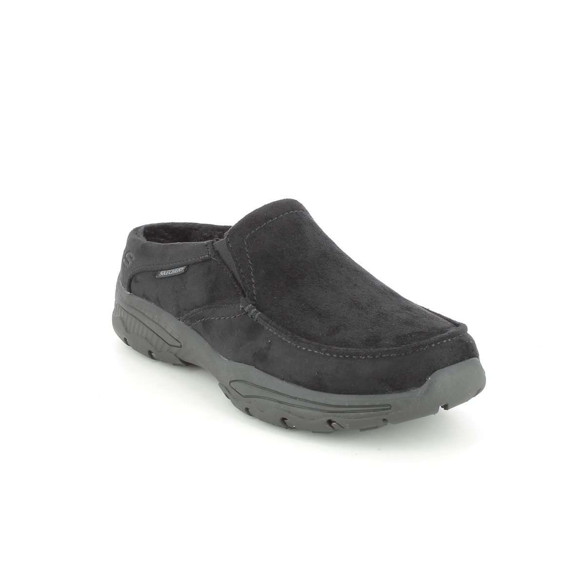 Skechers Creston Moc Relaxed BLK Black Mens mules 204402 in a Plain Textile in Size 8