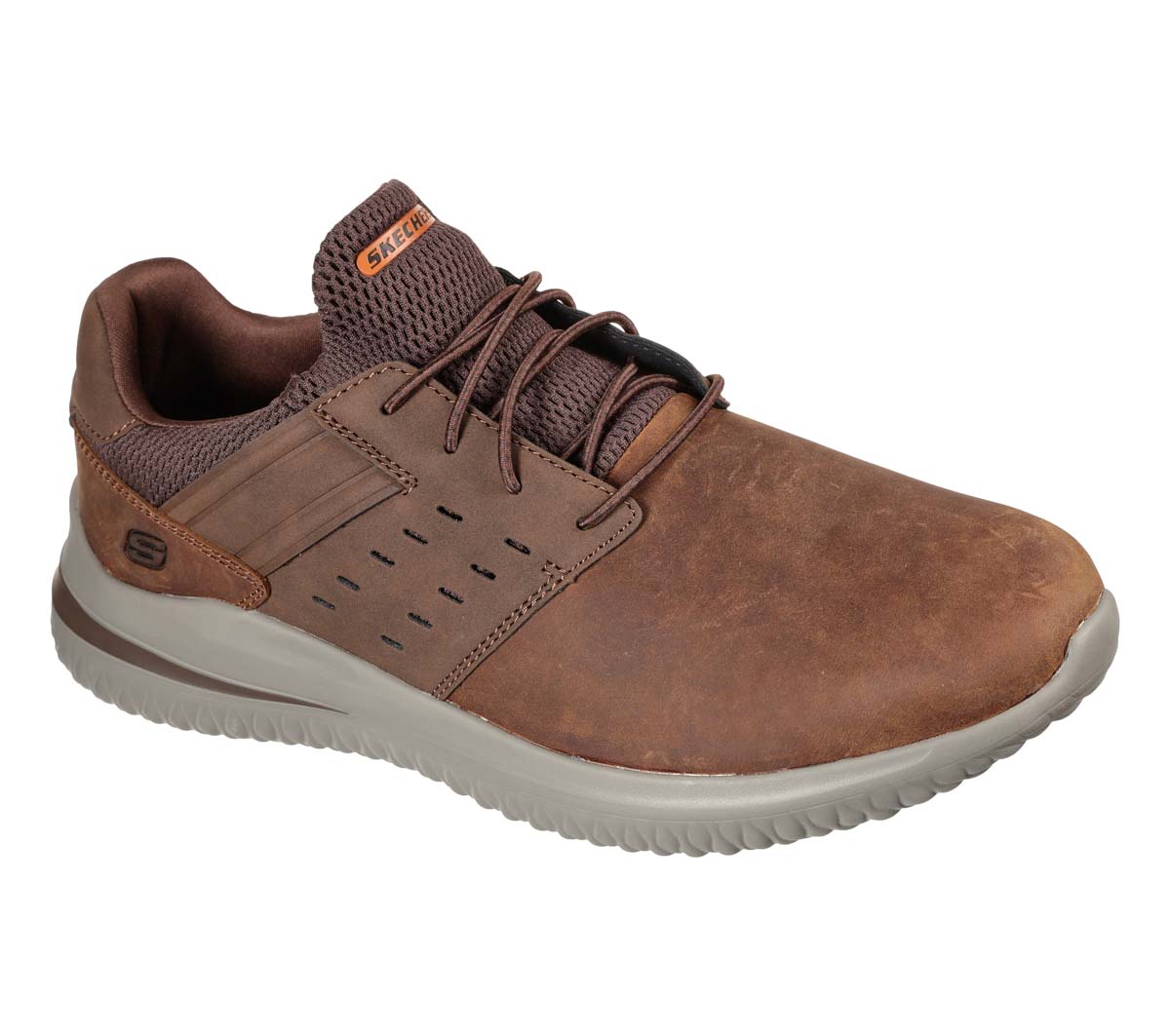 Skechers Delson Antigo 3 Brown Mens Slip-On Shoes 210308W In Size 9 In Plain Brown