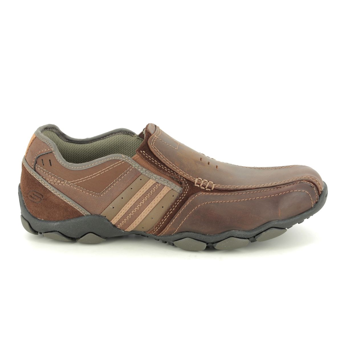skechers brown slip on shoes