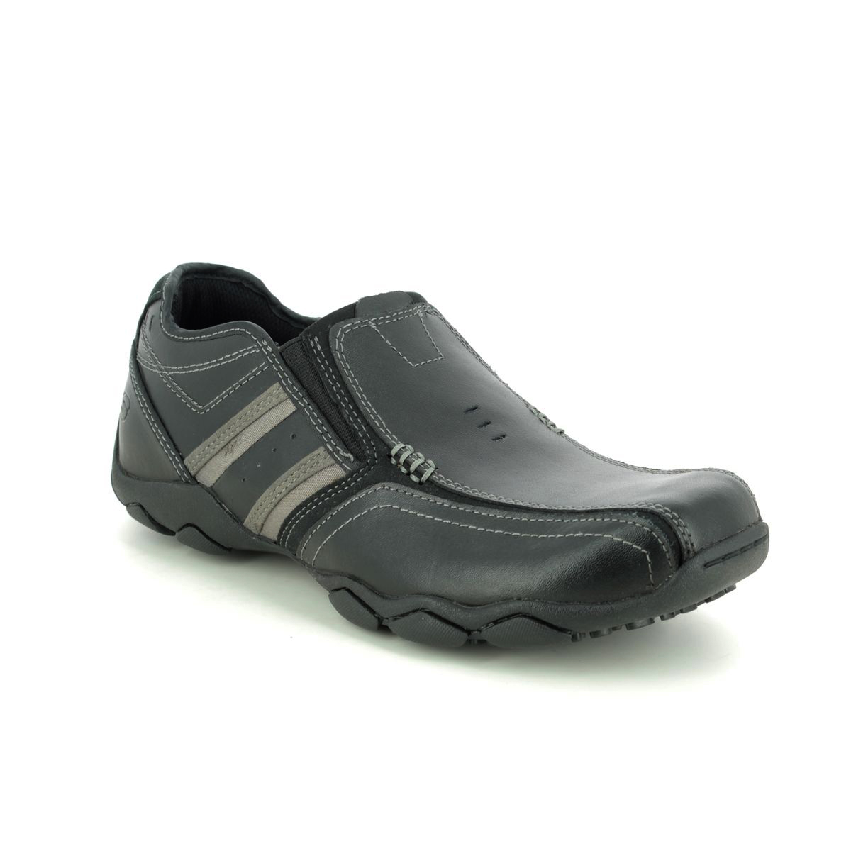 Skechers Diameter Zinroy Black Mens Slip On Comfort Shoes 64275 In Size 8 In Plain Black  in BBK Black