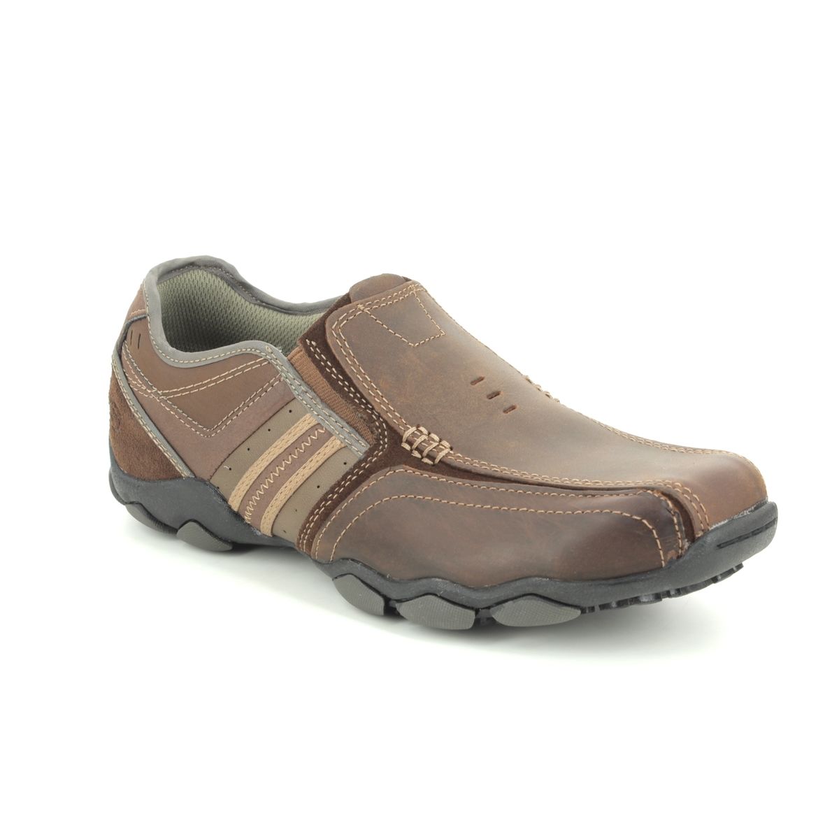Skechers Diameter Zinroy  Brown Mens Slip On Comfort Shoes 64275 In Size 6.5 In Plain Brown  In Cdb Dark Brown
