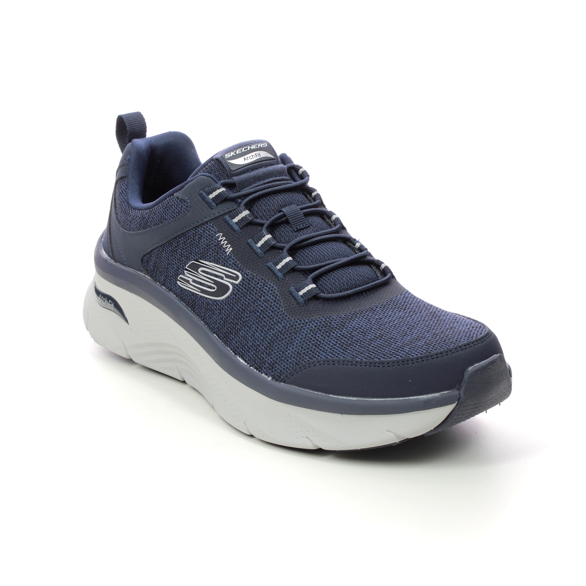 Skechers Dlux Arch Fit Mens NVY Navy Mens trainers 232503 in a Plain Textile in Size 8.5