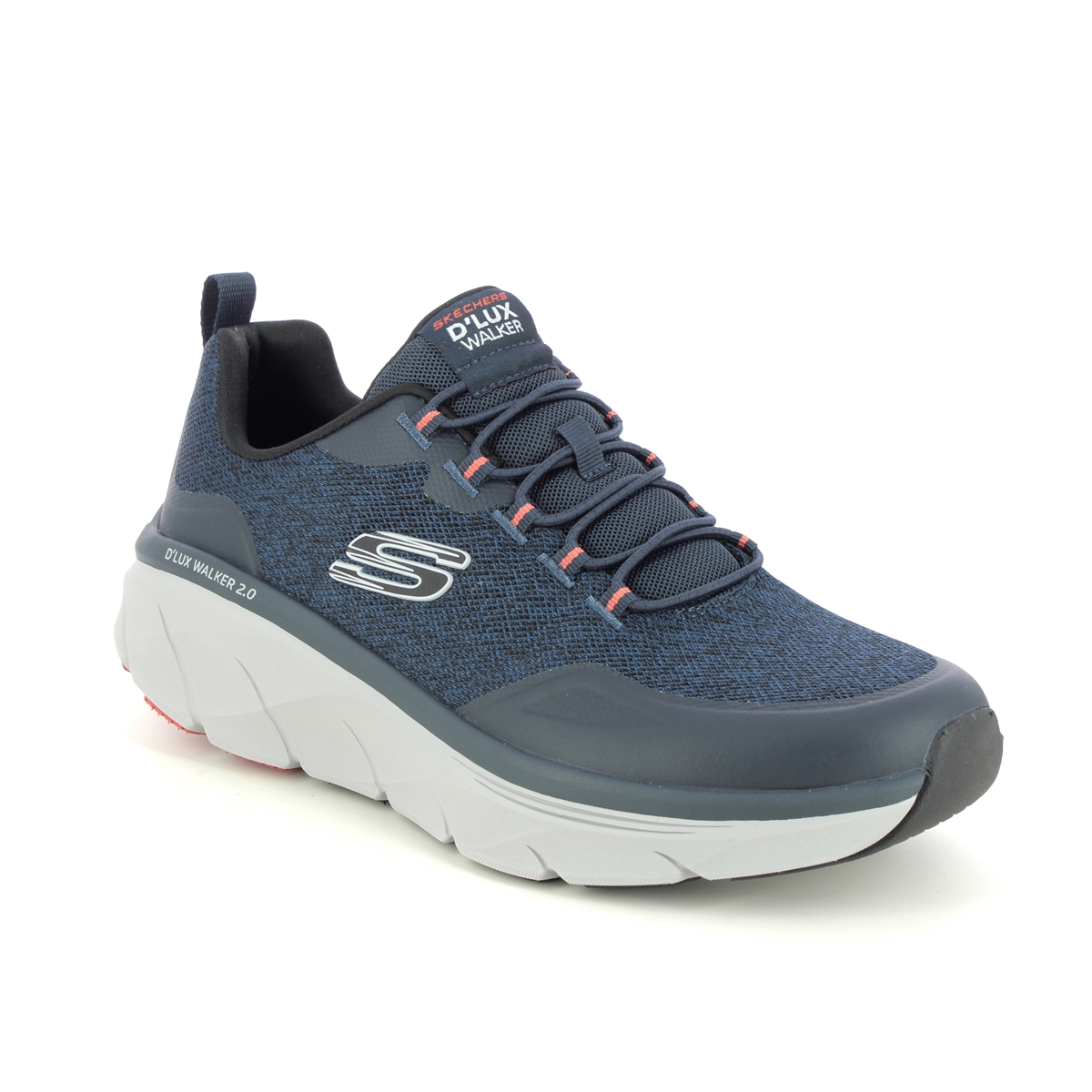 Skechers Dlux Walker Bungee NVOR Navy Mens trainers 232719 in a Plain Textile in Size 8