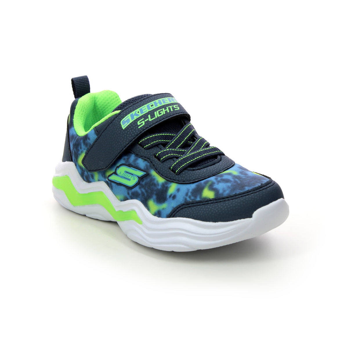 Skechers Erupters 4 Infants Navy Lime Kids Trainers 400124N In Size 24 In Plain Navy Lime