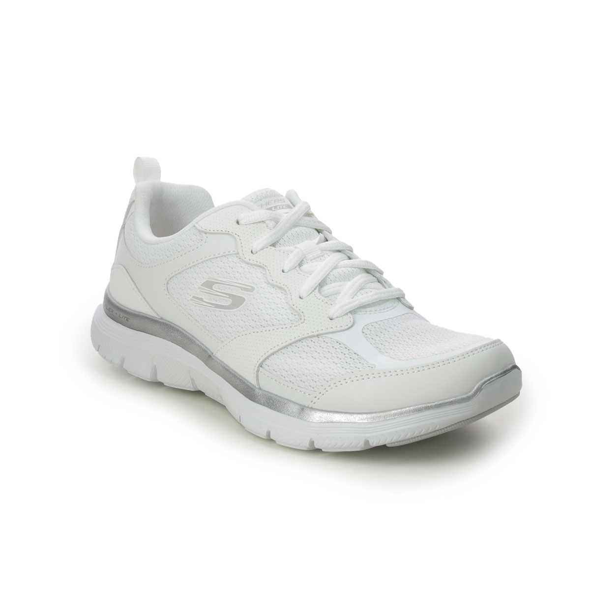 Skechers Flex Appeal 4.0 WHT White Womens trainers 149305 in a Plain Man-made in Size 5