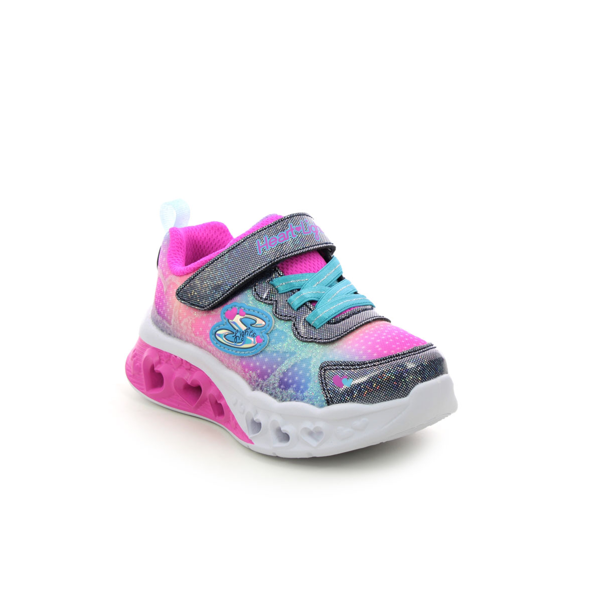 Skechers Flutter Hearts Inf NVMT Navy Kids girls trainers 302315N in a Plain Man-made in Size 24
