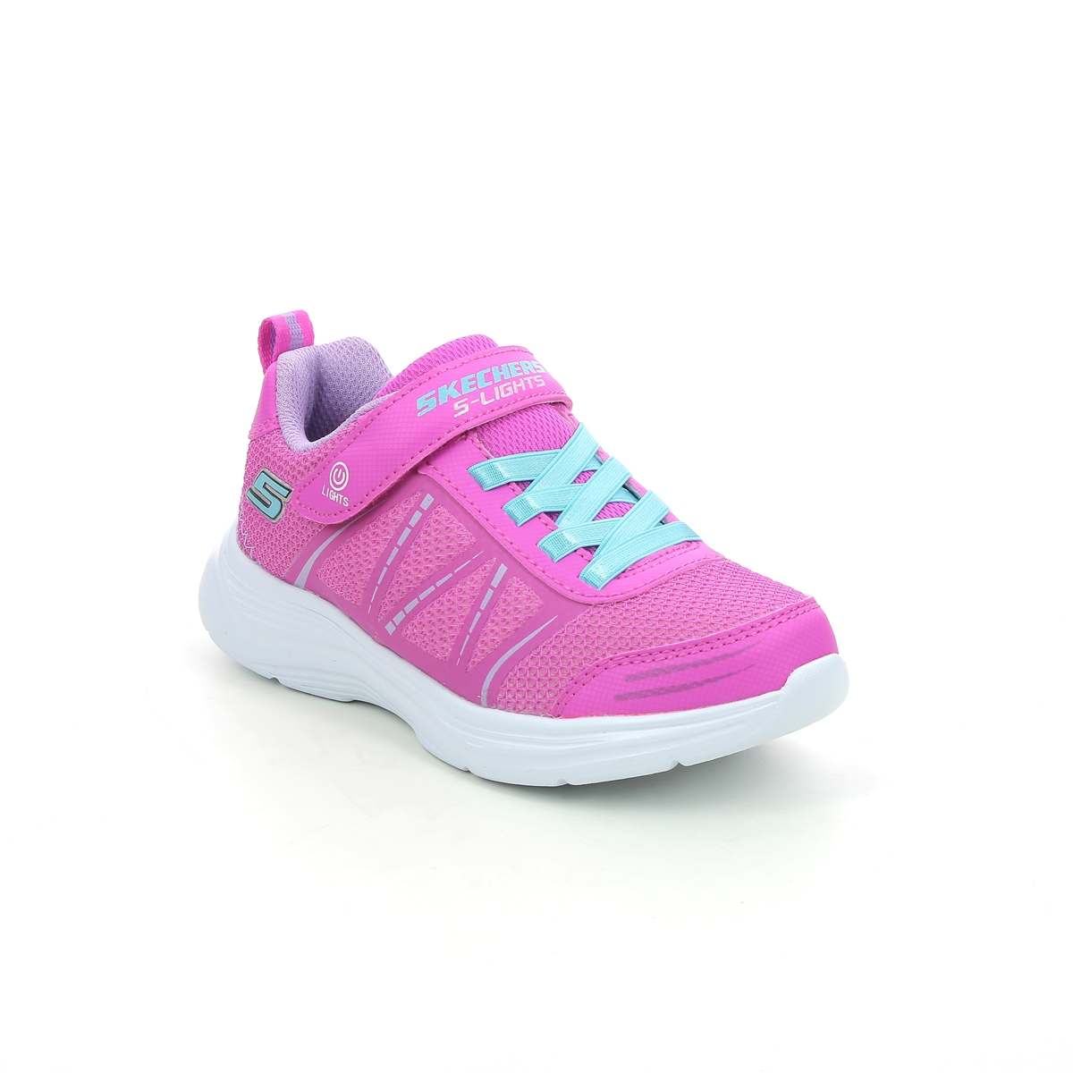 Skechers Glimmer Kicks HTPK Hot Pink Kids girls trainers 302302L in a Plain Textile in Size 31