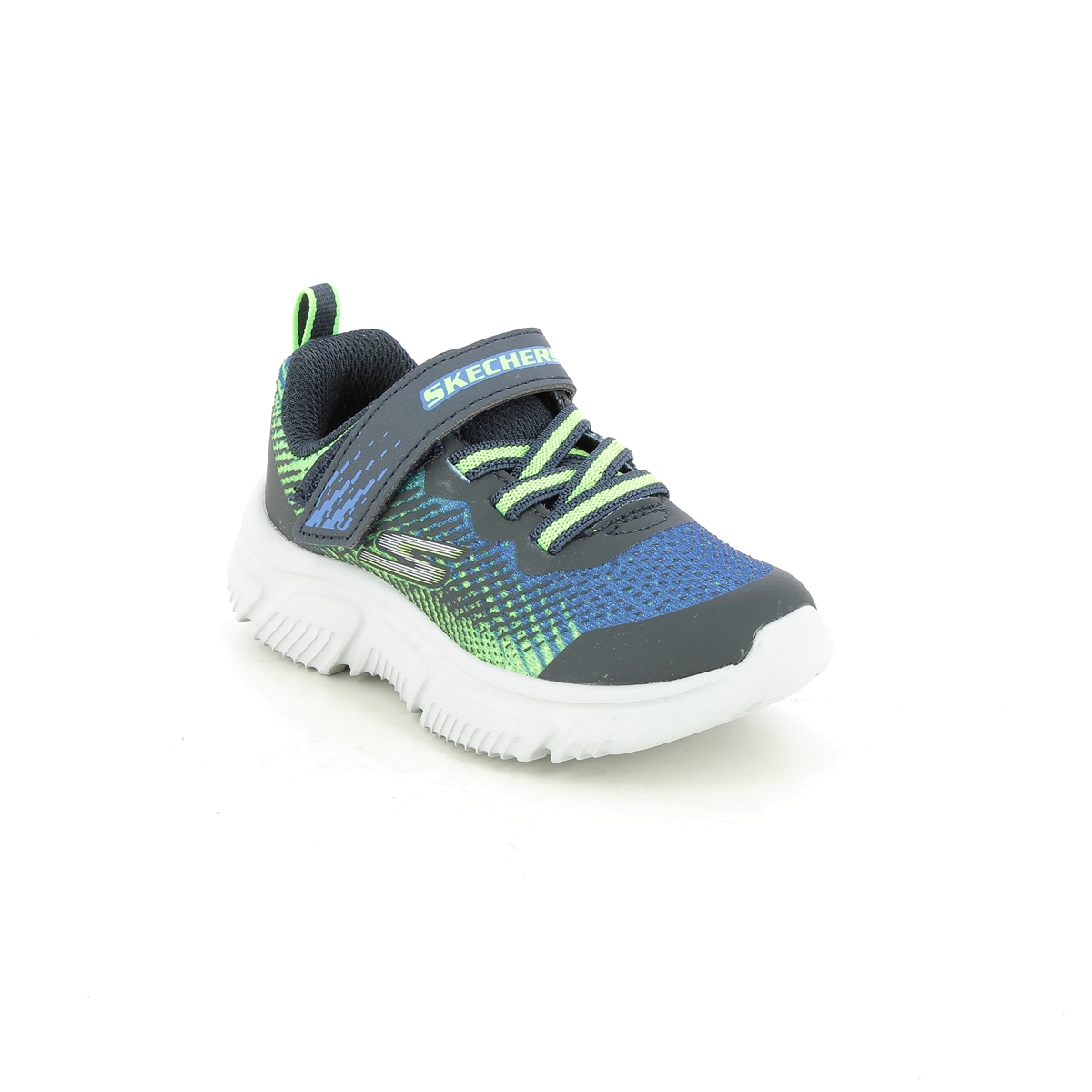 Skechers Go Run 650 Inf NVLM Navy Lime Kids trainers 405035N in a Plain Man-made in Size 22