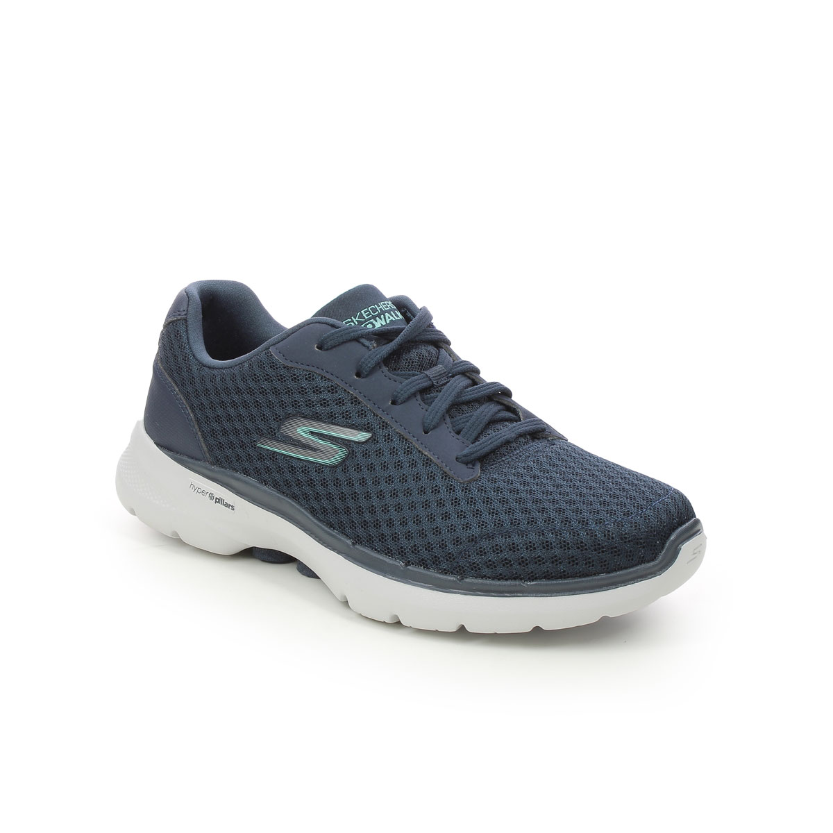 Skechers Go Walk 6 Lace 124514 NVTQ Navy Turquoise trainers