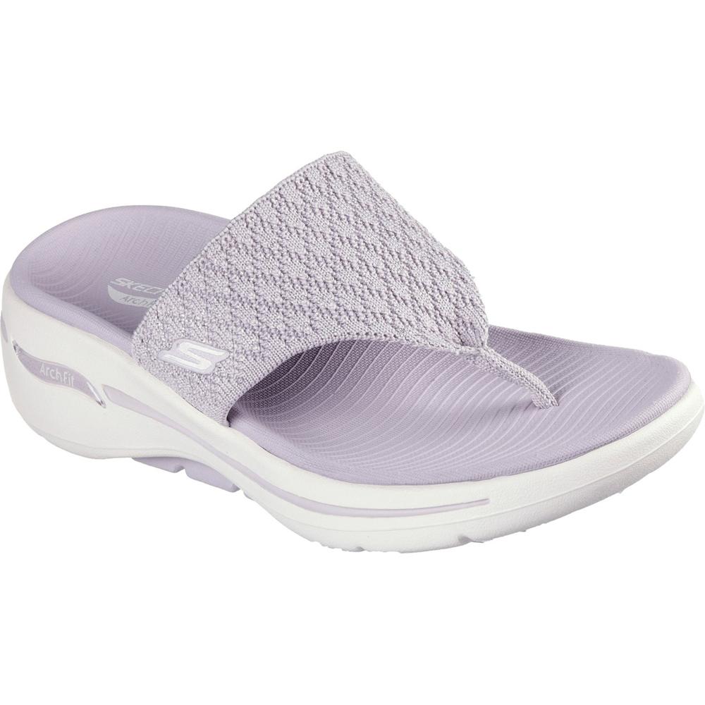 Skechers Go Walk Arch Fit Sandal Spellbound LILA Lilac Womens Toe Post Sandals in a Plain  in Size 7