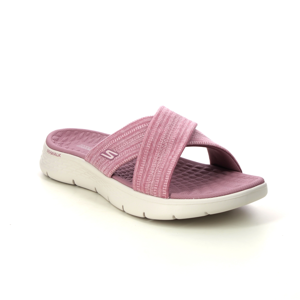 Skechers Go Walk Flex Sandal MVE Mauve Womens Slide Sandals 141420 in a Plain Textile in Size 7