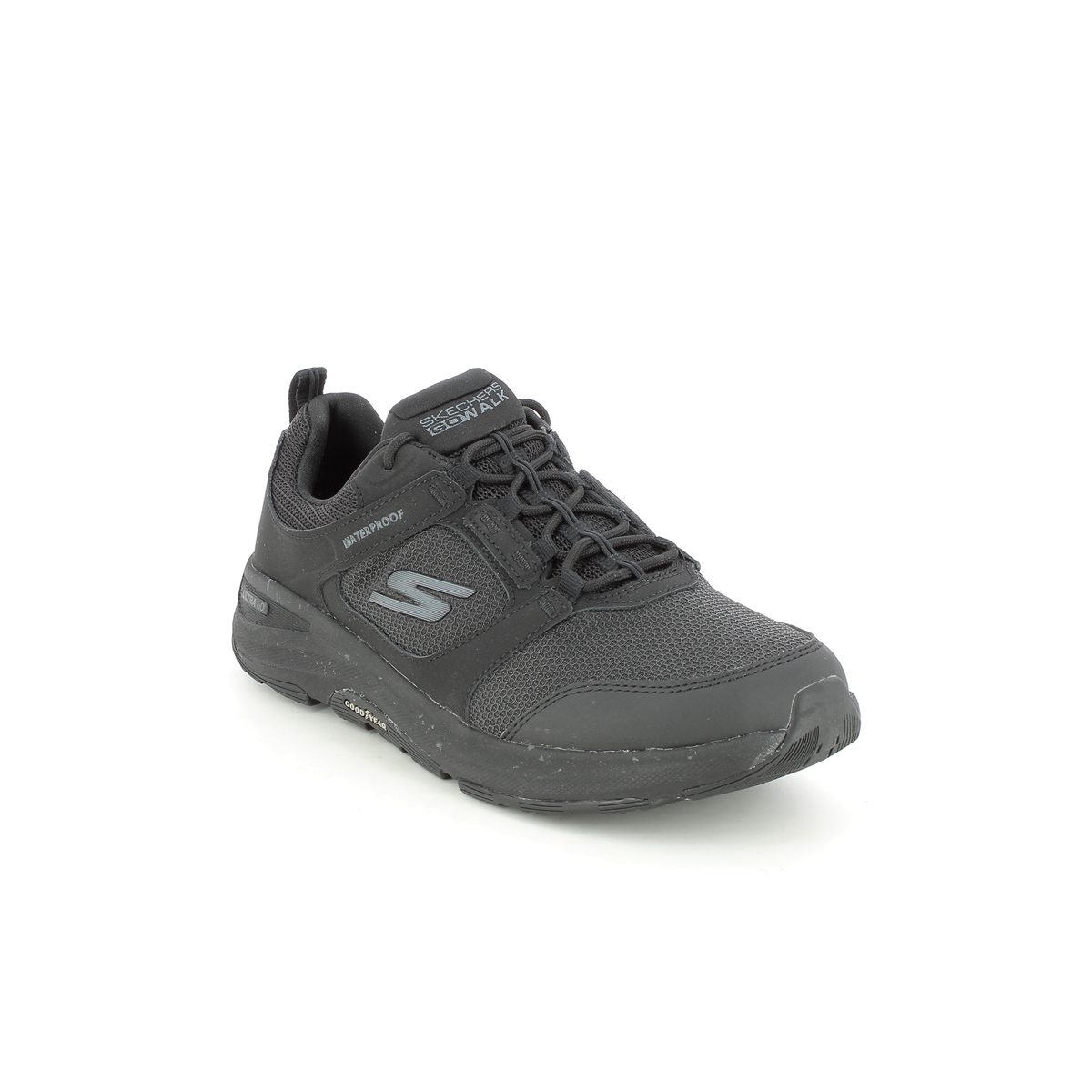 Skechers Go Walk Tex Black Womens Walking Shoes 124428 In Size 6 In Plain Black