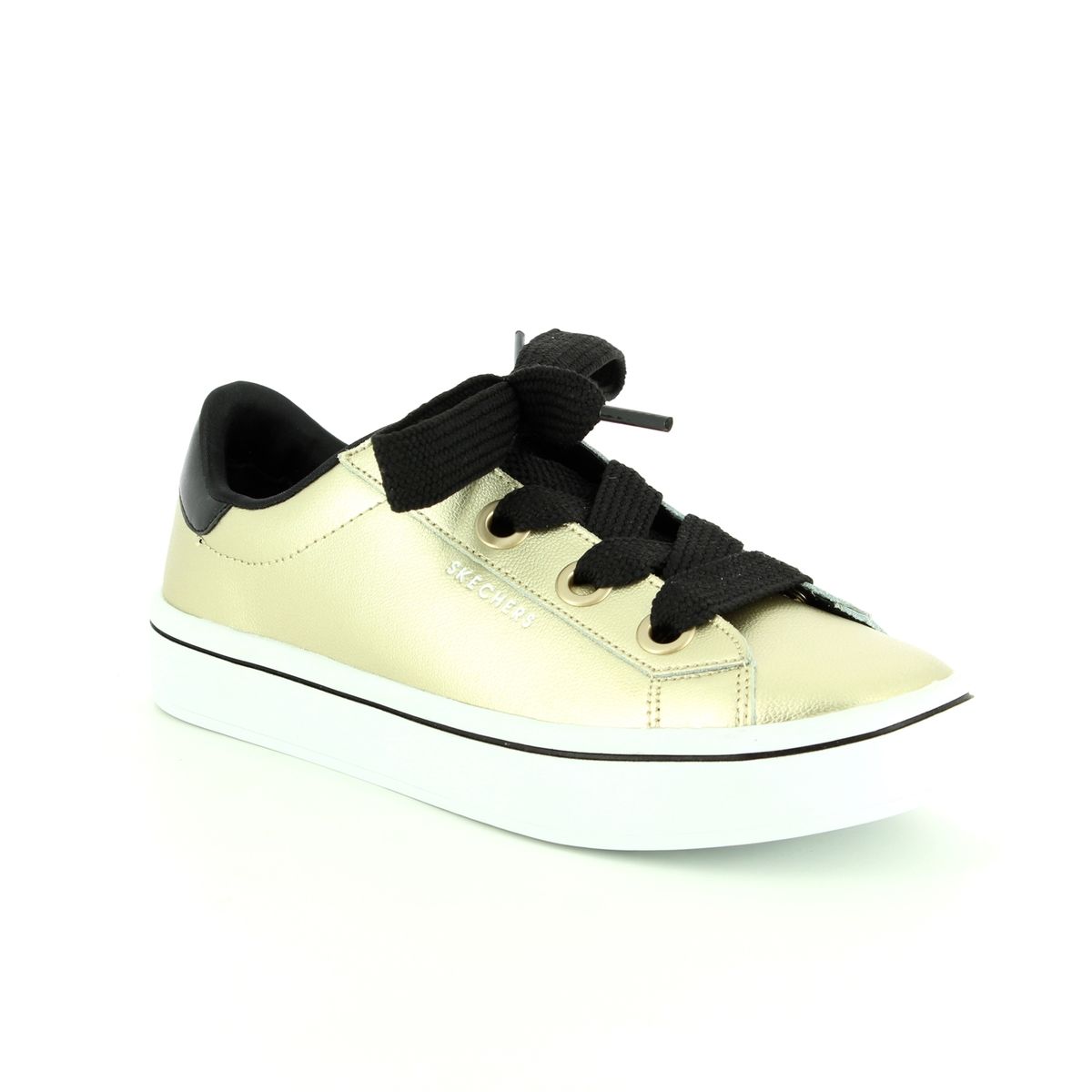 gold skechers trainers