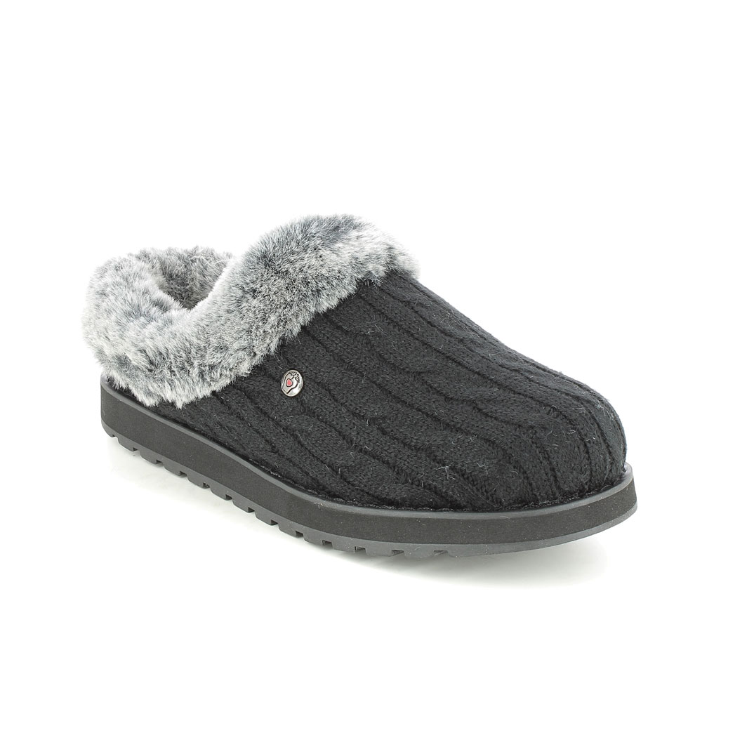 Skechers Keepsakes BLK Black Womens slippers 31204 in a Plain Textile in Size 4