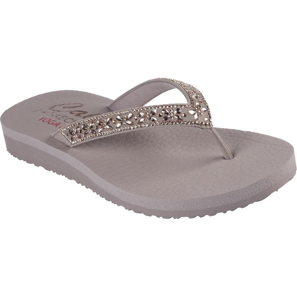 Skechers Meditation - Butterfly Garden TPE Taupe Womens Toe Post Sandals in a Plain  in Size 8