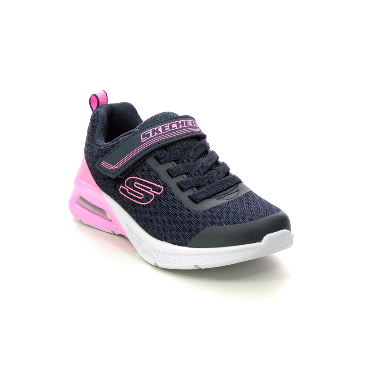 Skechers Microspec Max Bungee Navy Kids Girls Trainers 302343L In Size 28 In Plain Navy For kids