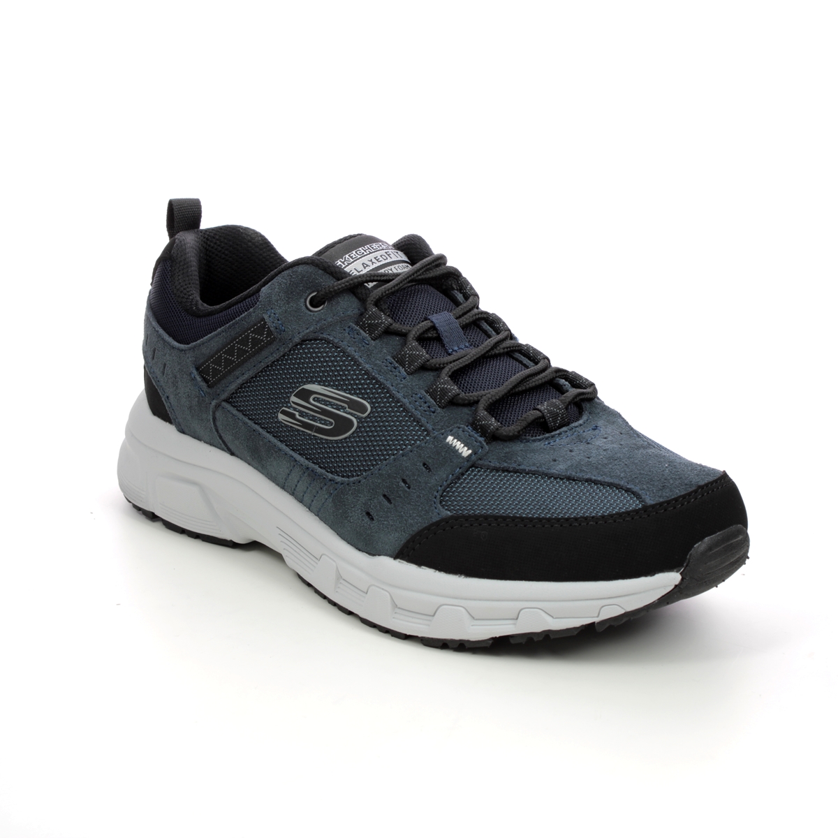 Skechers Oak Canyon Relaxed Fit Navy Black Mens Trainers 51893 In Size 8.5 In Plain Navy Black