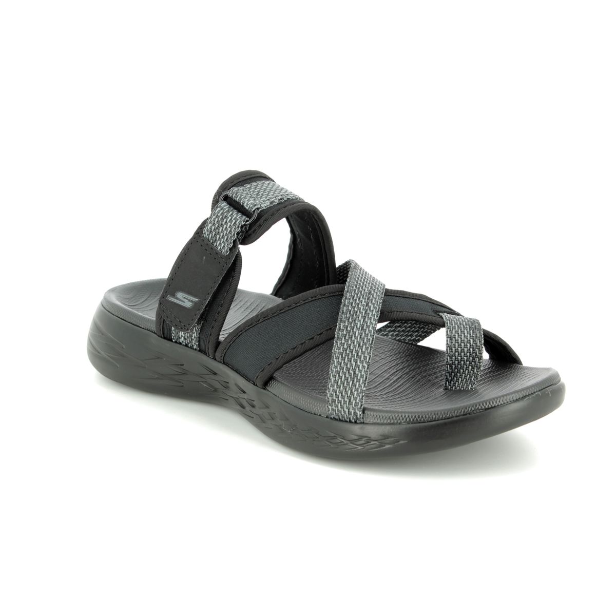 Go Glow 15308 BKGY Black grey Slide Sandals