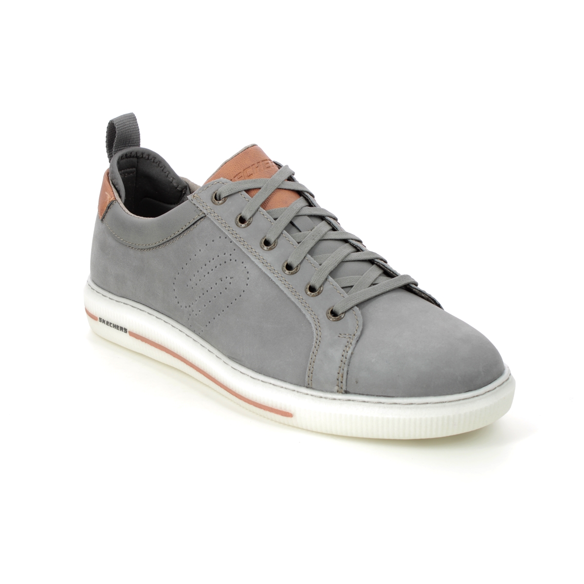 Skechers Pertola Ruston Grey Mens Comfort Shoes 210450 In Size 8.5 In Plain Grey