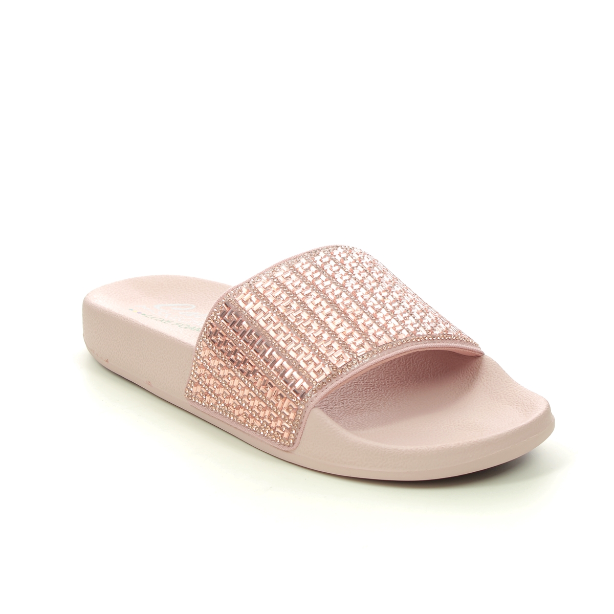 Skechers Pop Ups Cali RSGD Rose gold Womens Slide Sandals in a Plain Man-made in Size 3