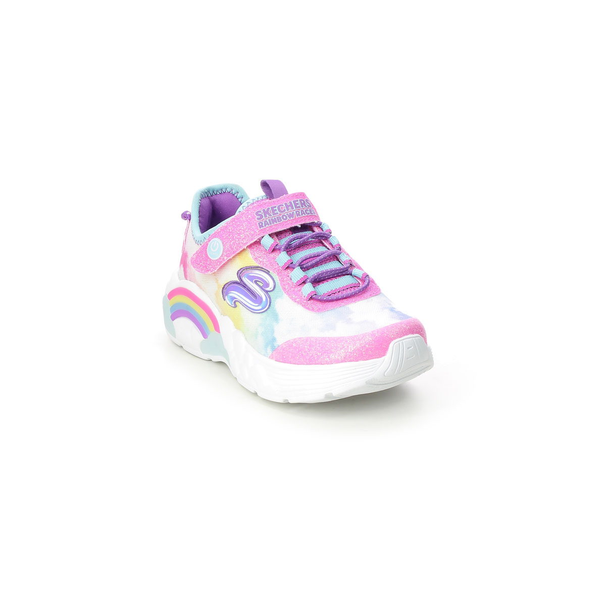 Skechers Rainbow Racer Pink Kids Girls Trainers 302300L In Size 28 In Plain Pink For kids