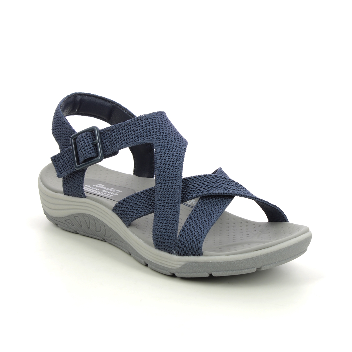 Skechers Reggae Cup NVY Navy Womens Comfortable Sandals 163198 in a Plain Textile in Size 6