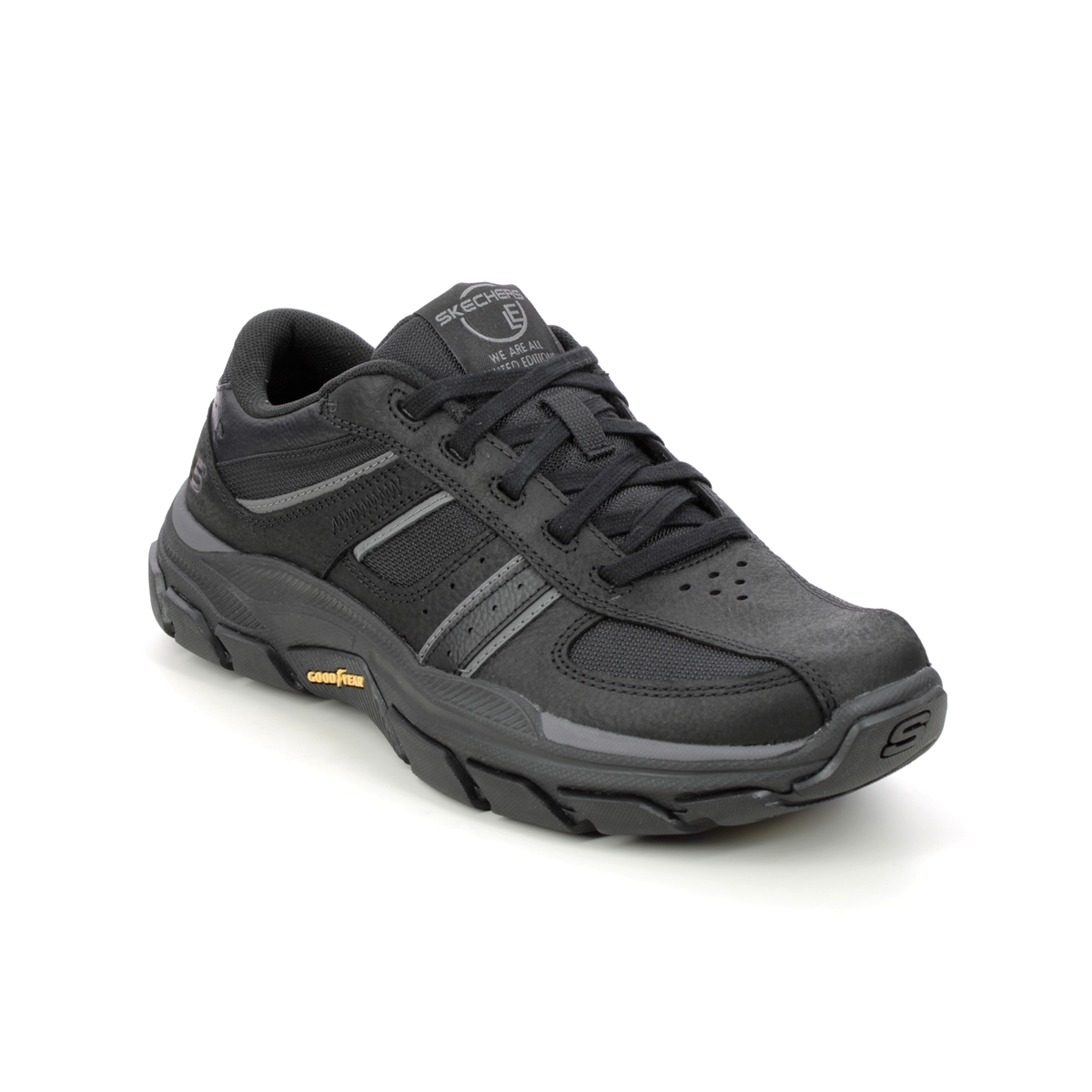 Skechers Respected Edgemere BLK Black Mens comfort shoes 204330 in a Plain Leather in Size 9