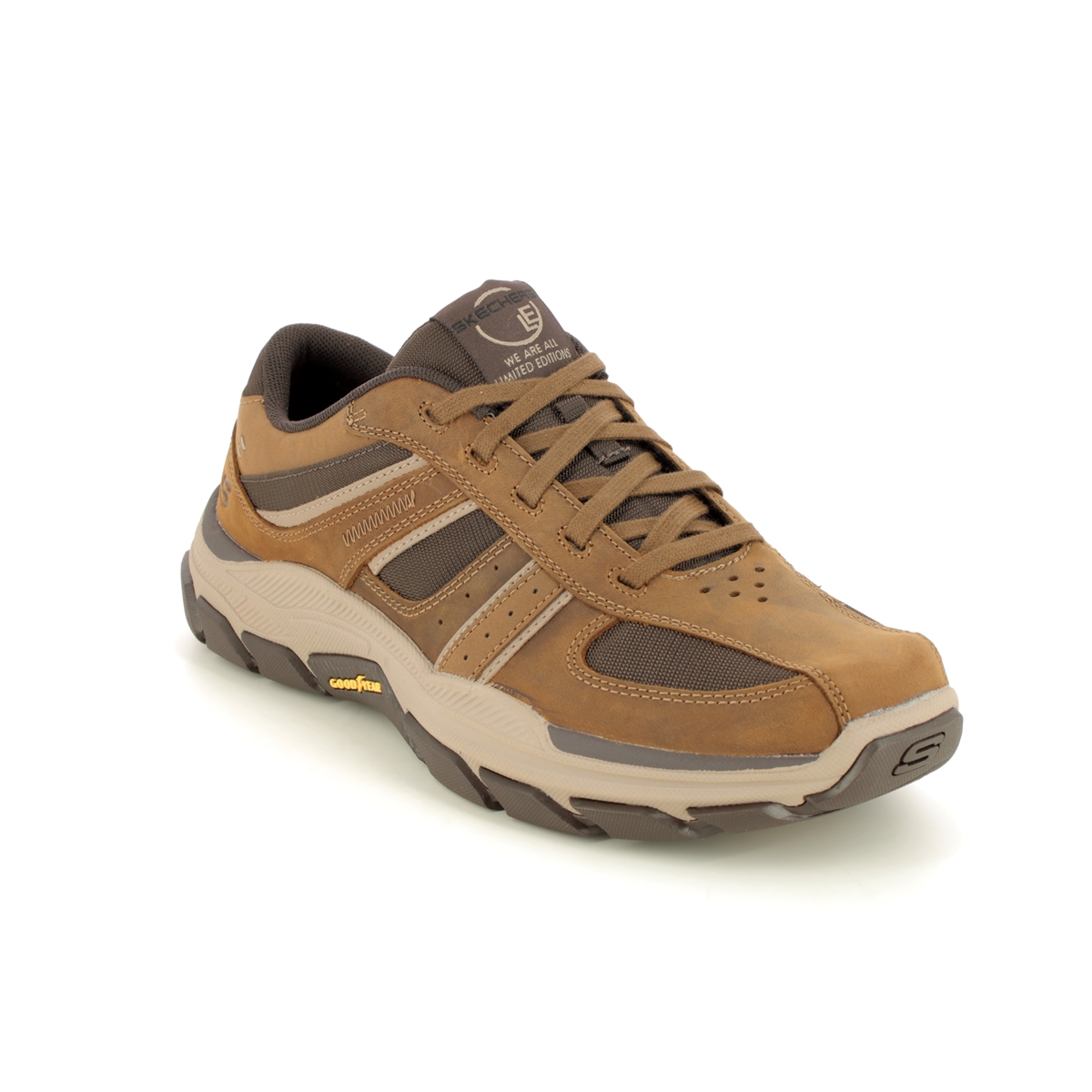 Skechers Respected Edgemere Desert Leather Mens Comfort Shoes 204330 In Size 10 In Plain Desert Leather