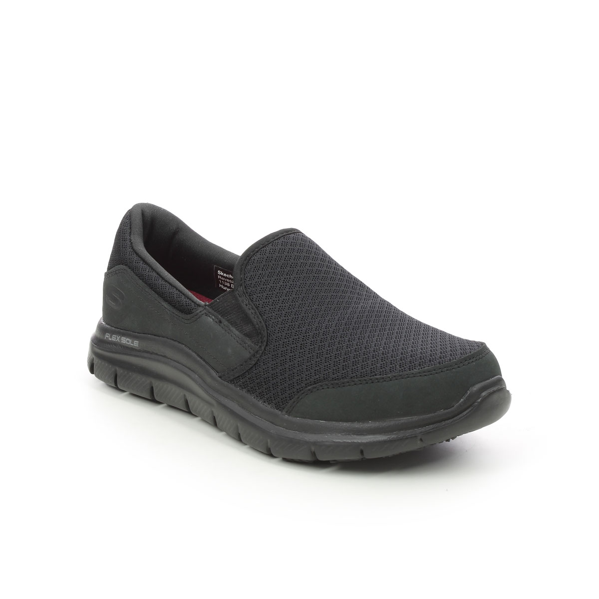 Skechers Safety Work Cozard Slip Resistant Black Womens Trainers 76580 In Size 6 In Plain Black