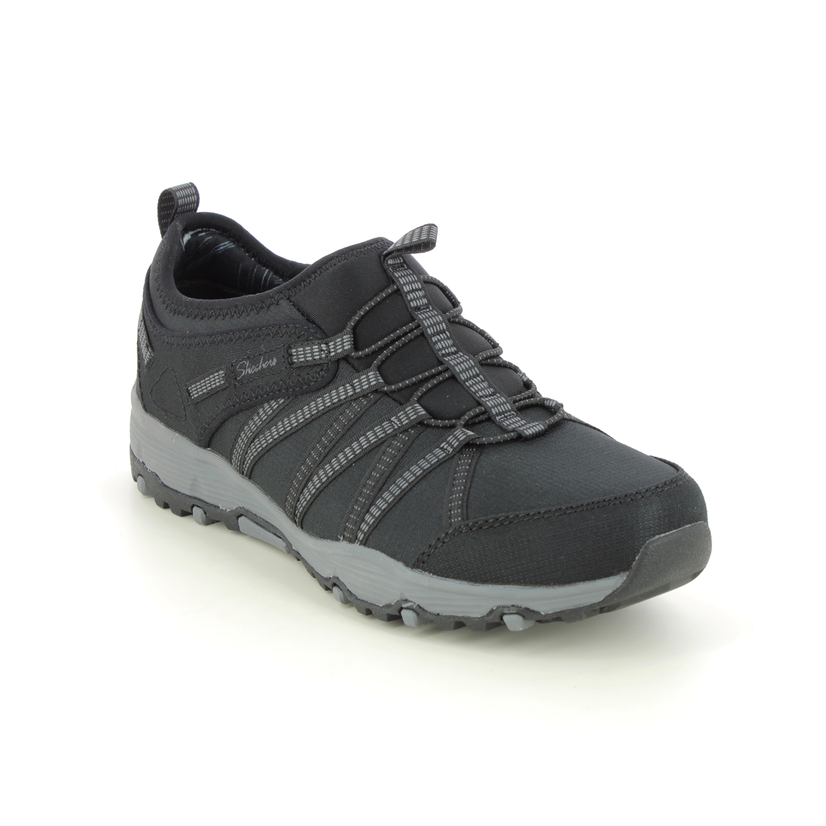 Skechers Seager Hiker 2 Black Womens Trainers 158421 In Size 6 In Plain Black