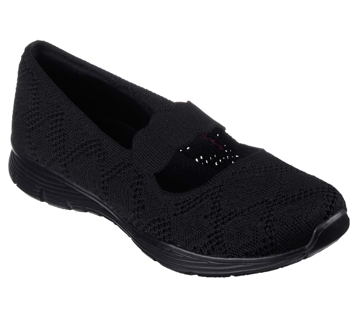 Skechers Seager Pitch 2 Black Womens Mary Jane Shoes 158110 In Size 4 In Plain Black